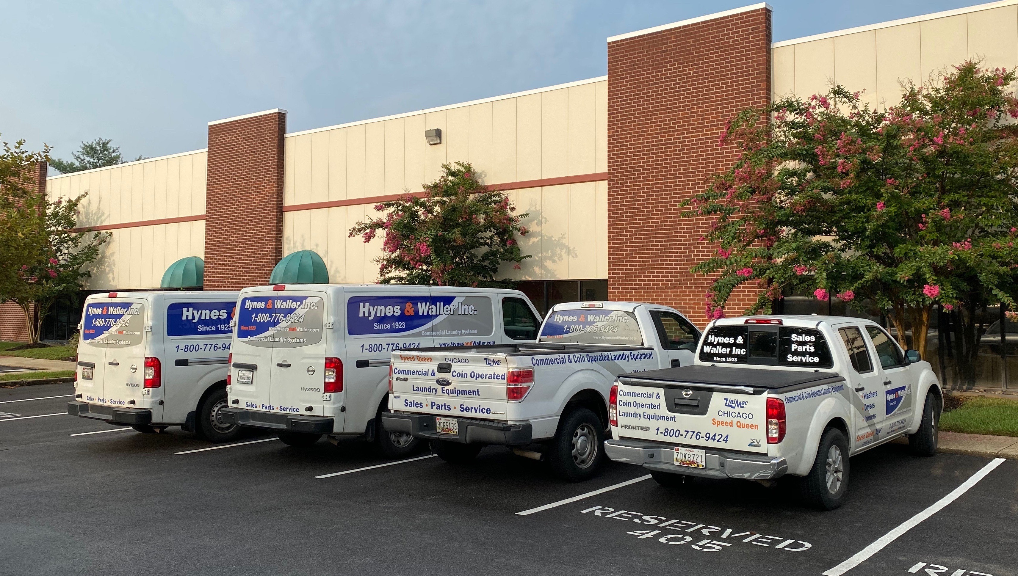 Hynes and Waller Service Trucks- DC, DE, MD, VA, WV Laundry Equipment